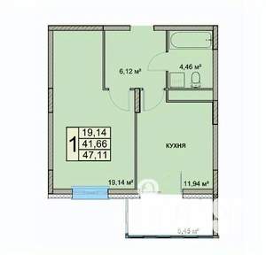 1-к квартира, вторичка, 47м2, 3/18 этаж