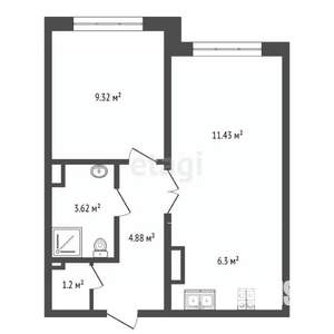 1-к квартира, вторичка, 37м2, 5/17 этаж