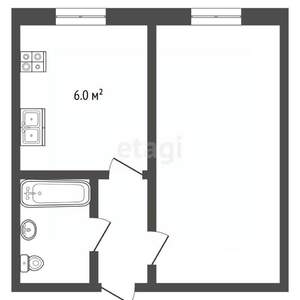 1-к квартира, вторичка, 30м2, 2/5 этаж