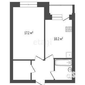 1-к квартира, вторичка, 39м2, 5/5 этаж