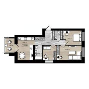 2-к квартира, строящийся дом, 74м2, 3/9 этаж