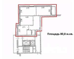3-к квартира, вторичка, 81м2, 2/12 этаж
