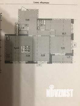 3-к квартира, сданный дом, 75м2, 15/18 этаж
