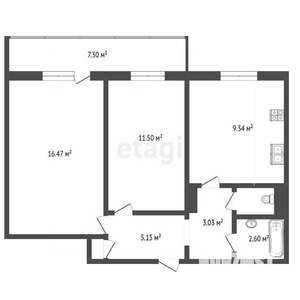 2-к квартира, вторичка, 45м2, 5/9 этаж