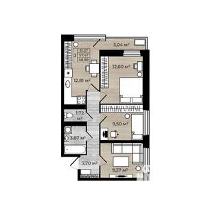 3-к квартира, вторичка, 59м2, 11/18 этаж