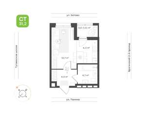 1-к квартира, вторичка, 30м2, 2/18 этаж