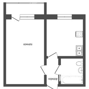 1-к квартира, вторичка, 29м2, 6/10 этаж