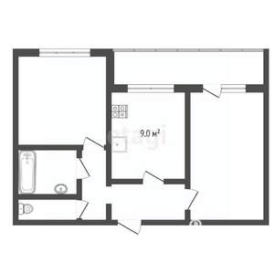 2-к квартира, вторичка, 50м2, 4/9 этаж