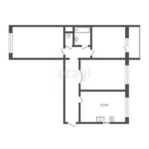 3-к квартира, вторичка, 80м2, 3/14 этаж