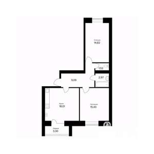 2-к квартира, вторичка, 63м2, 5/5 этаж