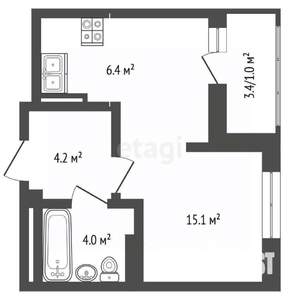 Студия квартира, вторичка, 29м2, 14/14 этаж