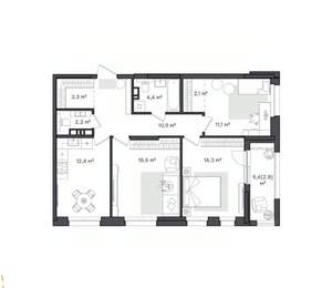 3-к квартира, вторичка, 79м2, 9/9 этаж