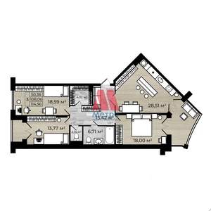 3-к квартира, вторичка, 115м2, 7/8 этаж