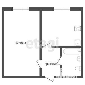1-к квартира, вторичка, 30м2, 1/9 этаж