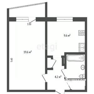 1-к квартира, вторичка, 39м2, 2/9 этаж