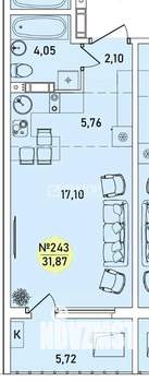 1-к квартира, вторичка, 32м2, 8/9 этаж