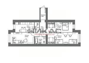 3-к квартира, вторичка, 95м2, 7/15 этаж
