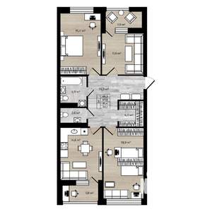 3-к квартира, вторичка, 95м2, 6/10 этаж