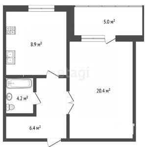 1-к квартира, вторичка, 42м2, 3/10 этаж