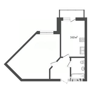 1-к квартира, вторичка, 47м2, 4/5 этаж