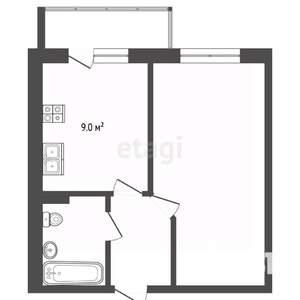 1-к квартира, вторичка, 30м2, 6/7 этаж