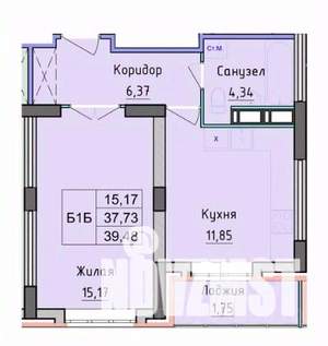 1-к квартира, вторичка, 39м2, 14/16 этаж