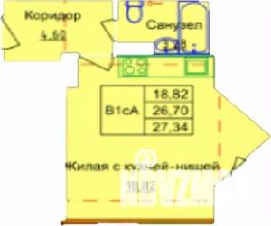 1-к квартира, вторичка, 27м2, 4/16 этаж