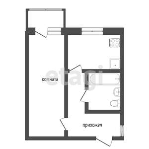 1-к квартира, вторичка, 21м2, 5/9 этаж