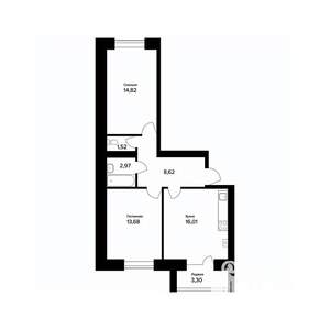 2-к квартира, вторичка, 59м2, 3/5 этаж