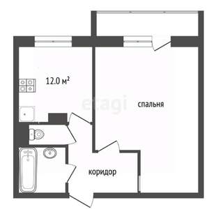 1-к квартира, вторичка, 40м2, 10/12 этаж