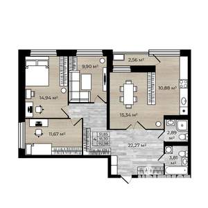 4-к квартира, вторичка, 93м2, 6/18 этаж