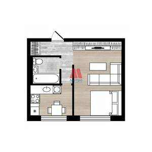 1-к квартира, вторичка, 30м2, 6/9 этаж