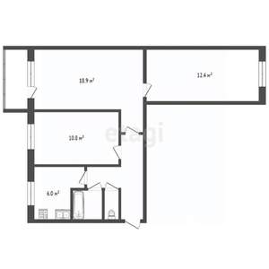 3-к квартира, вторичка, 59м2, 3/5 этаж