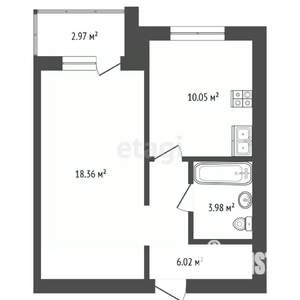 1-к квартира, вторичка, 40м2, 4/10 этаж