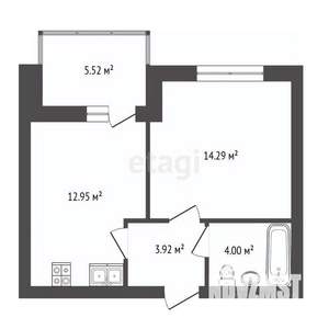 1-к квартира, вторичка, 38м2, 1/8 этаж