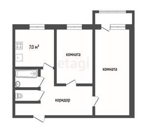 2-к квартира, вторичка, 49м2, 3/10 этаж