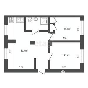 3-к квартира, вторичка, 65м2, 4/4 этаж