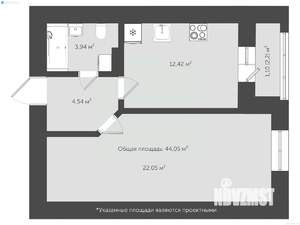 1-к квартира, сданный дом, 47м2, 4/18 этаж