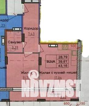 1-к квартира, сданный дом, 43м2, 8/10 этаж