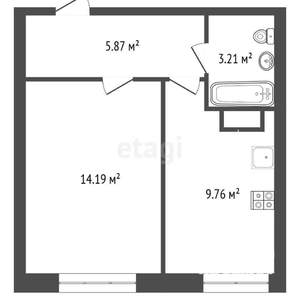 1-к квартира, вторичка, 33м2, 5/16 этаж