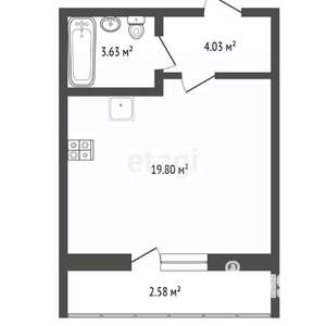 Студия квартира, вторичка, 29м2, 4/9 этаж