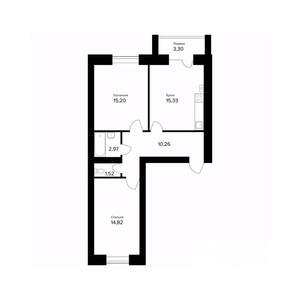 2-к квартира, вторичка, 62м2, 4/5 этаж