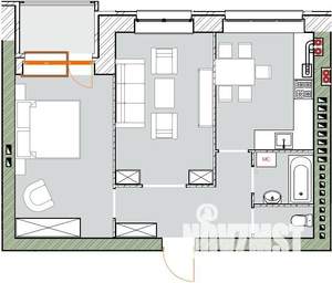 2-к квартира, сданный дом, 55м2, 4/4 этаж