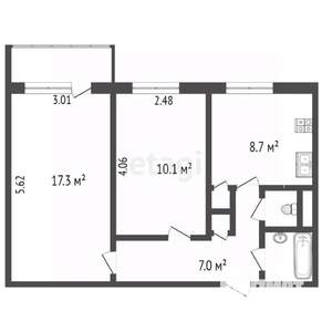 2-к квартира, вторичка, 47м2, 7/9 этаж