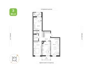 3-к квартира, вторичка, 81м2, 11/18 этаж