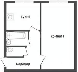 1-к квартира, вторичка, 31м2, 2/5 этаж