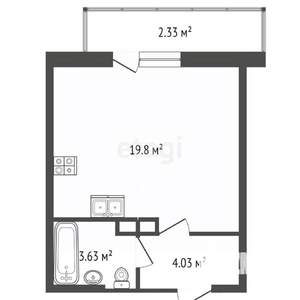 Студия квартира, вторичка, 38м2, 6/17 этаж