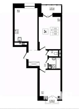 2-к квартира, вторичка, 59м2, 12/12 этаж