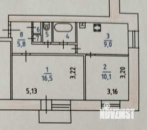 2-к квартира, вторичка, 45м2, 9/9 этаж