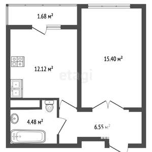 1-к квартира, вторичка, 40м2, 5/10 этаж